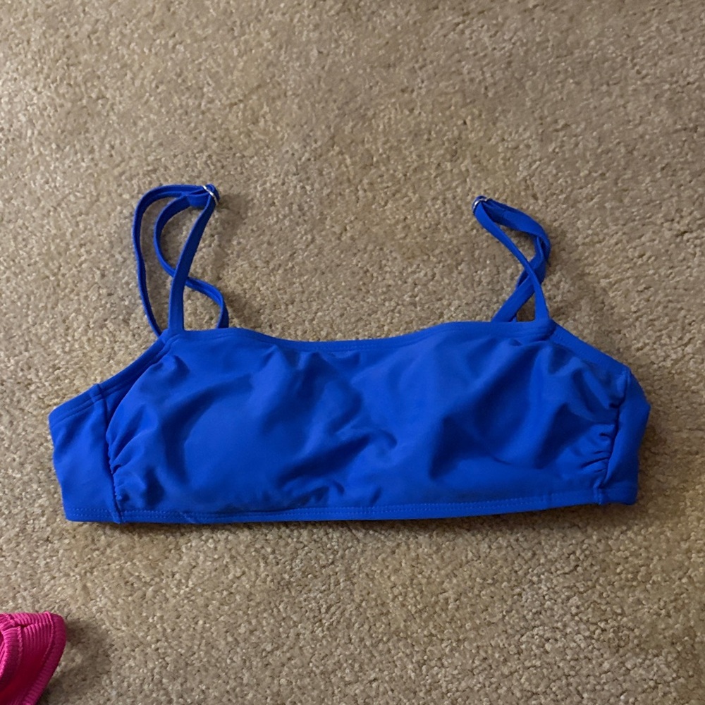 Blue Strappy Bikini Top